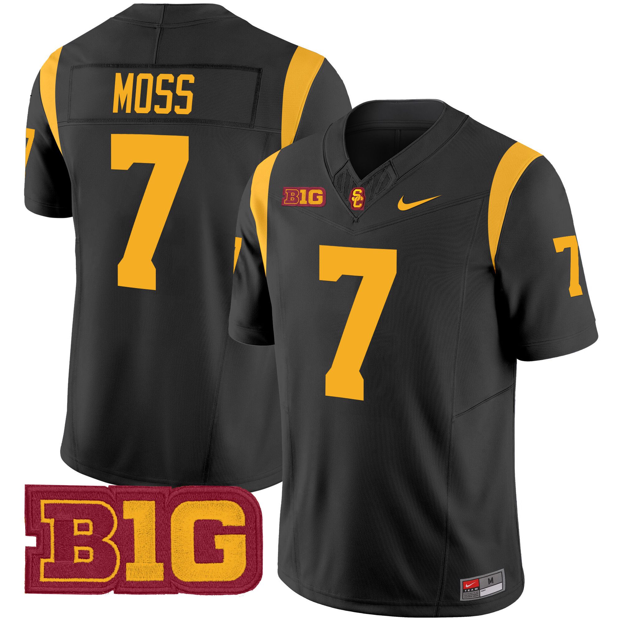 Men USC Trojans #7 Moss Black Nike 2024 Vapor Limited NCAA Jersey style 1->ncaa teams->NCAA Jersey